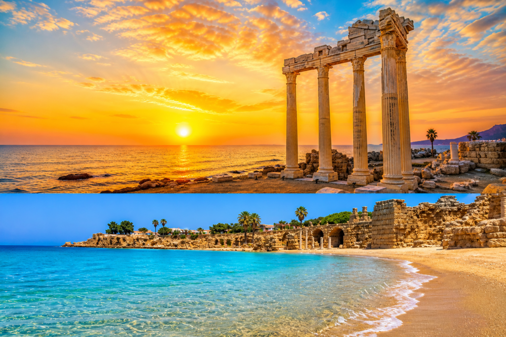 Side ancient city day trip from Antalya – Temple of Apollo and sandy beach Turkey 2026
