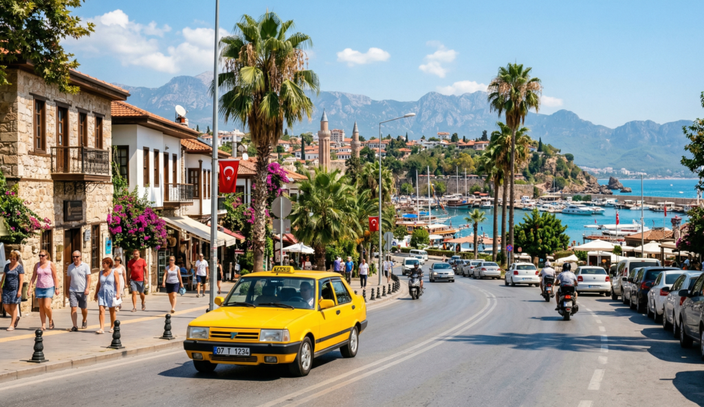 Official yellow taxis are widely available across Antalya — affordable, metered, and easy to find 24 hours a day.