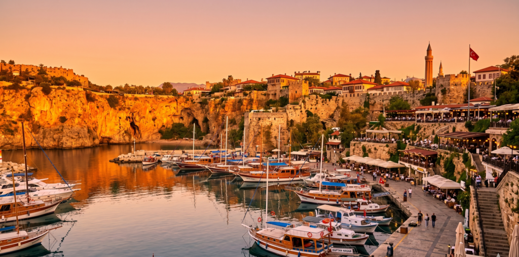 Antalya Old Harbour at sunset – free to visit in Kaleiçi