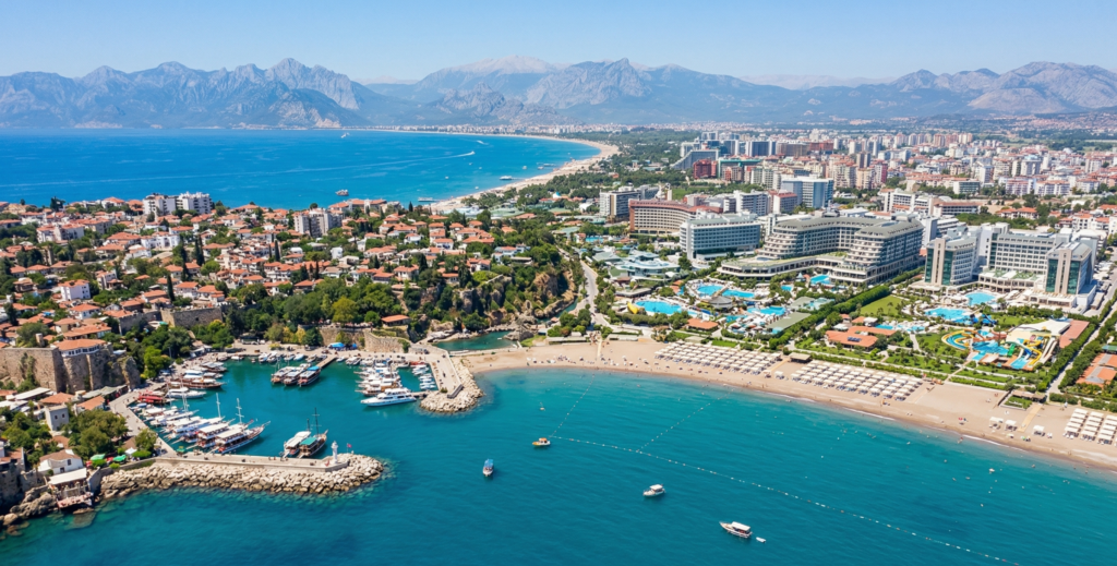 Lara Beach and Kaleiçi Old Town are just 12–15 km apart — close enough for a taxi, far enough to feel like two different worlds.