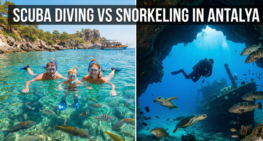 scuba diving vs snorkeling antalya