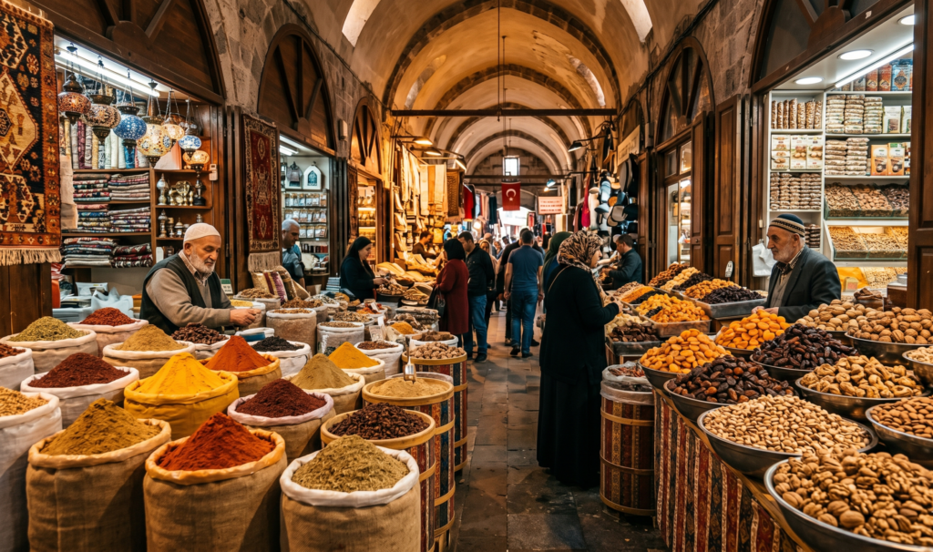 Antalya Bazaar Çarşı – traditional covered market with spices dried fruits and local products