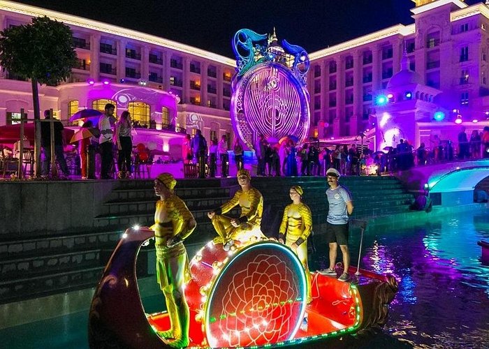 Land of Legends theme park Antalya Turkey water slides and roller coasters aerial view