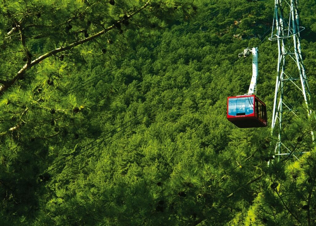 Olympos Cable Car Antalya – aerial view over the Mediterranean coast