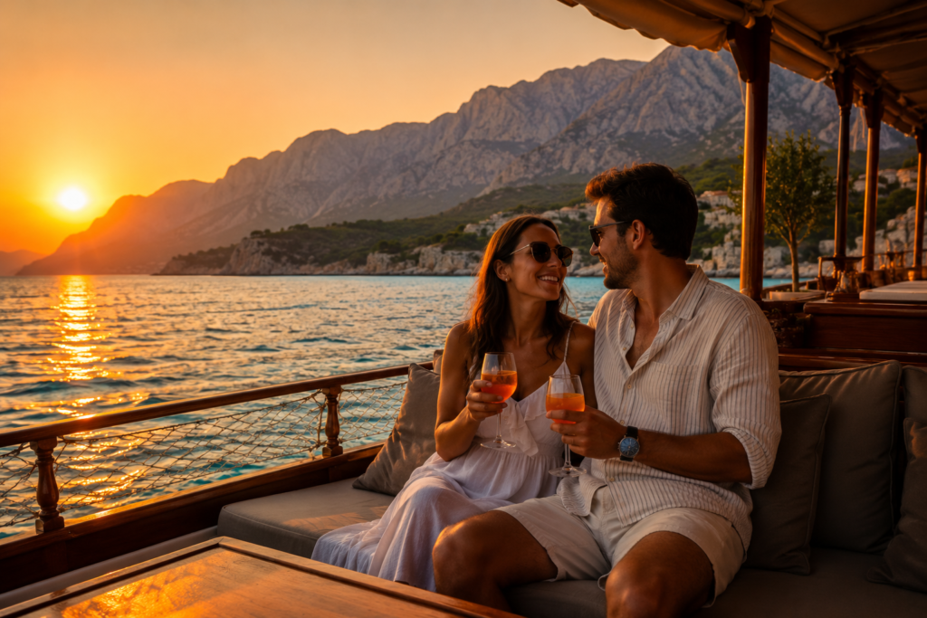 Romantic sunset boat tour for couples in Antalya Turkey 2026
