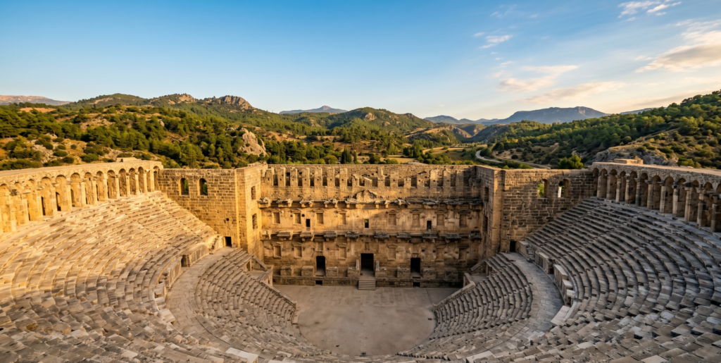 Ancient Roman theatre of Aspendos near Belek Turkey - Aspendos and Perge from Belek
