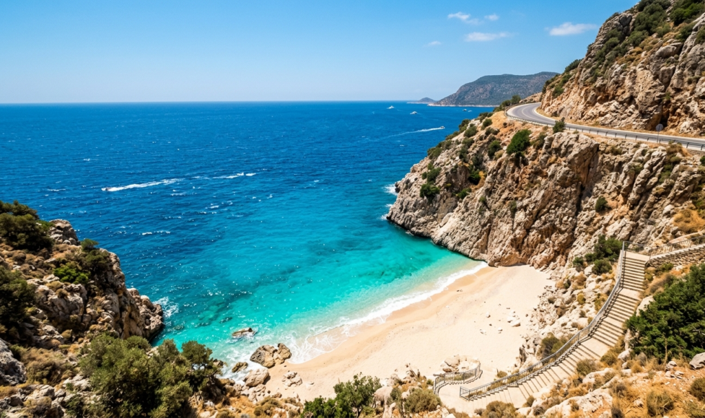 Turquoise Kaputaş Beach cove between Kaş and Kalkan from above - Kaputaş Beach guide