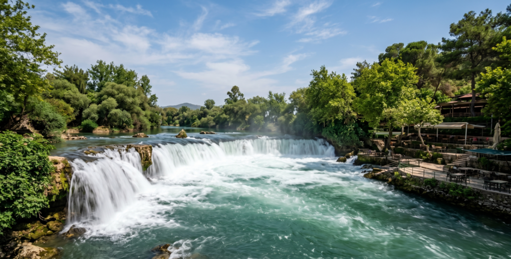 Manavgat Waterfall on the river near Side Turkey - Manavgat waterfall and market guide