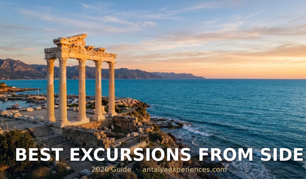 Temple of Apollo in Side Turkey at sunset - best excursions from Side