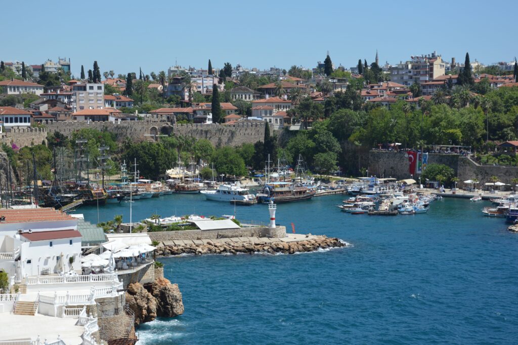 Harbor and old town in Antalya, Turkey