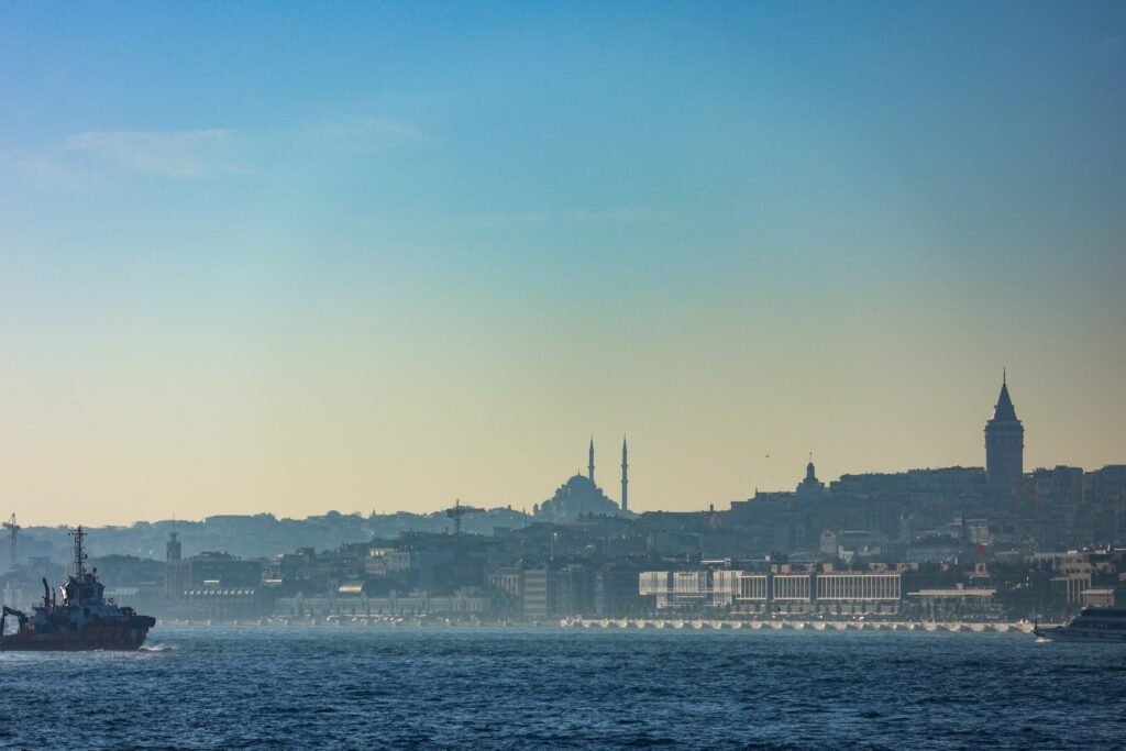 Scenic view of Istanbul skyline and the Bosphorus