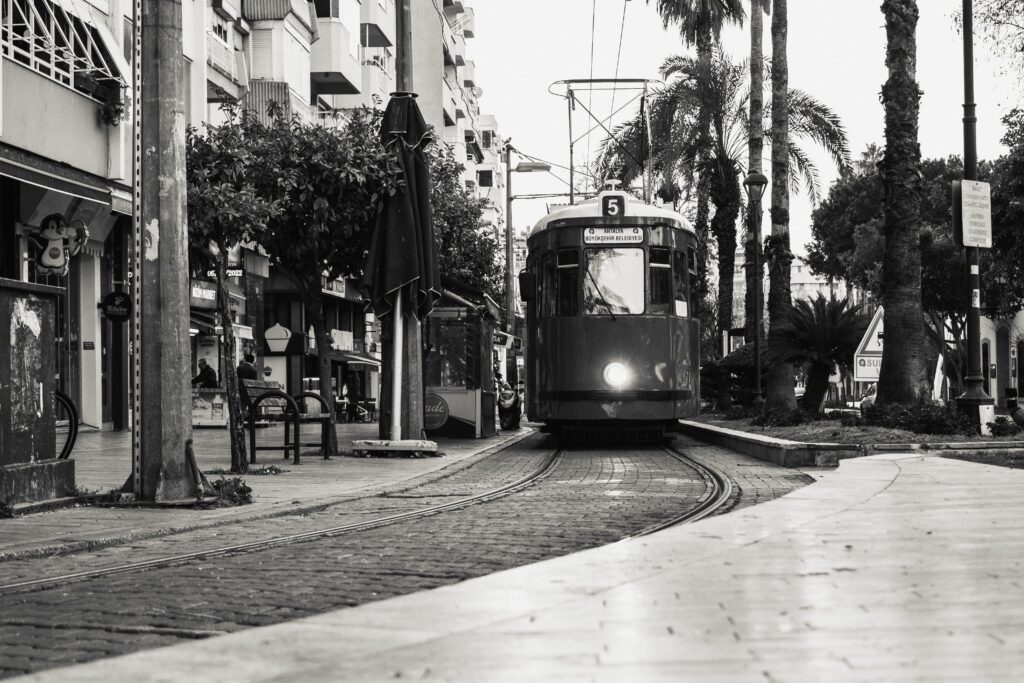Historic tram travels through Antalya city center