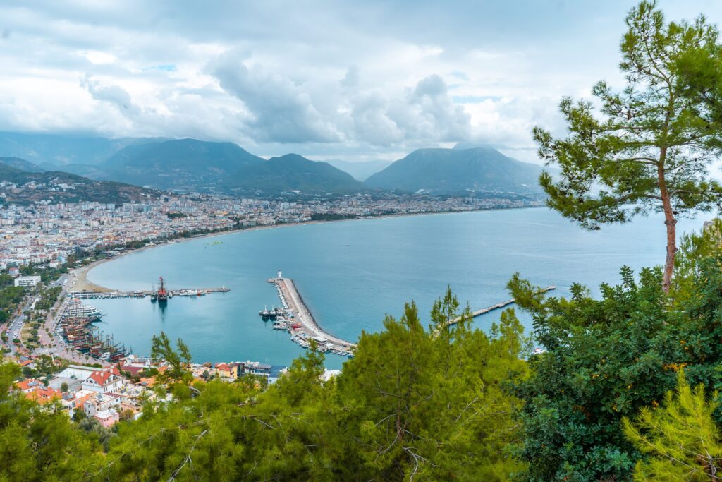 Aerial view of the coast of Antalya, Turkey