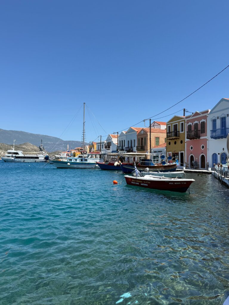 Scenic harbor in Kastellorizo, Greece