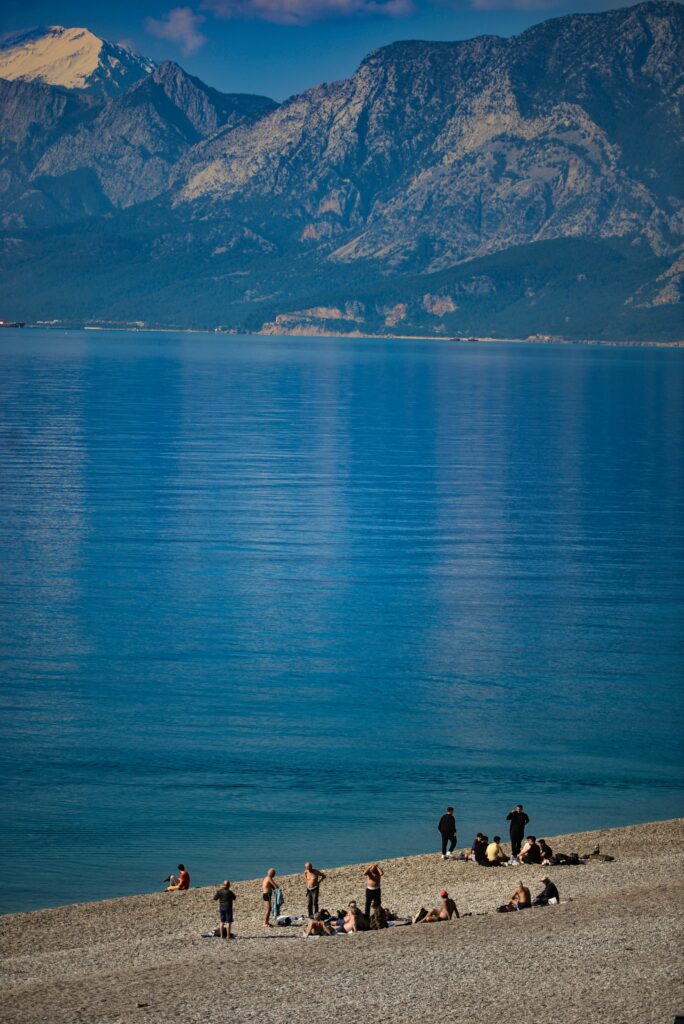 Tourists enjoying the beach in Antalya, Turkey