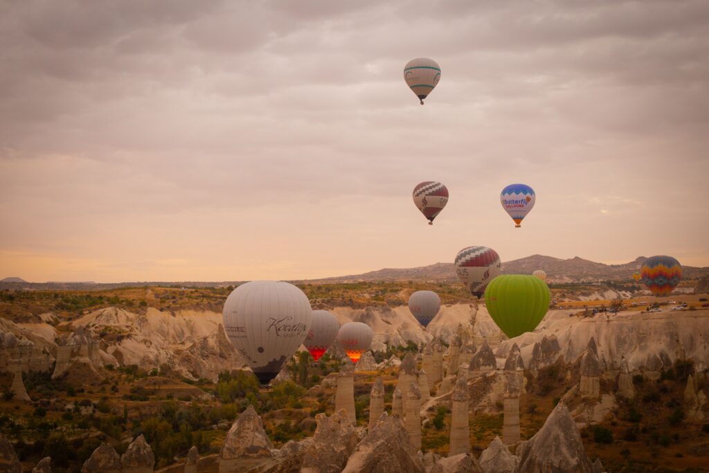 Hot air balloons in Cappadocia, Turkey
