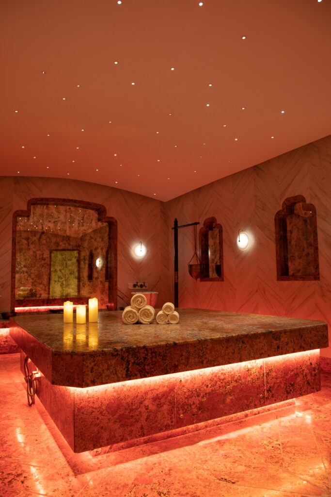 Luxurious Turkish hammam with cozy ambiance