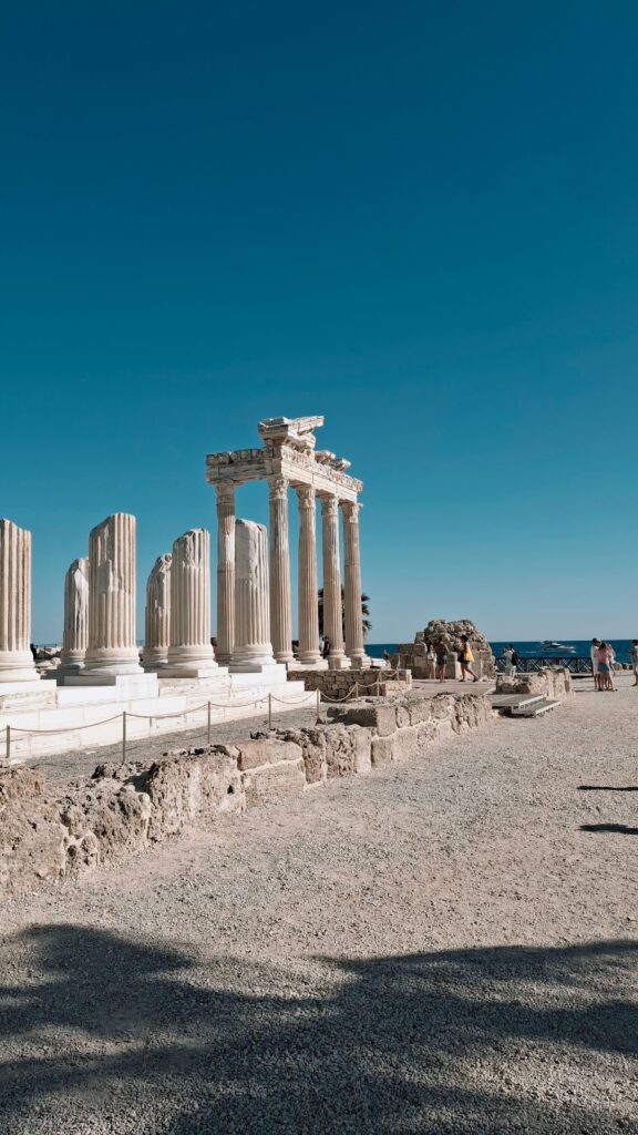 The Temple of Apollo at sunset in Side, Antalya, Turkey