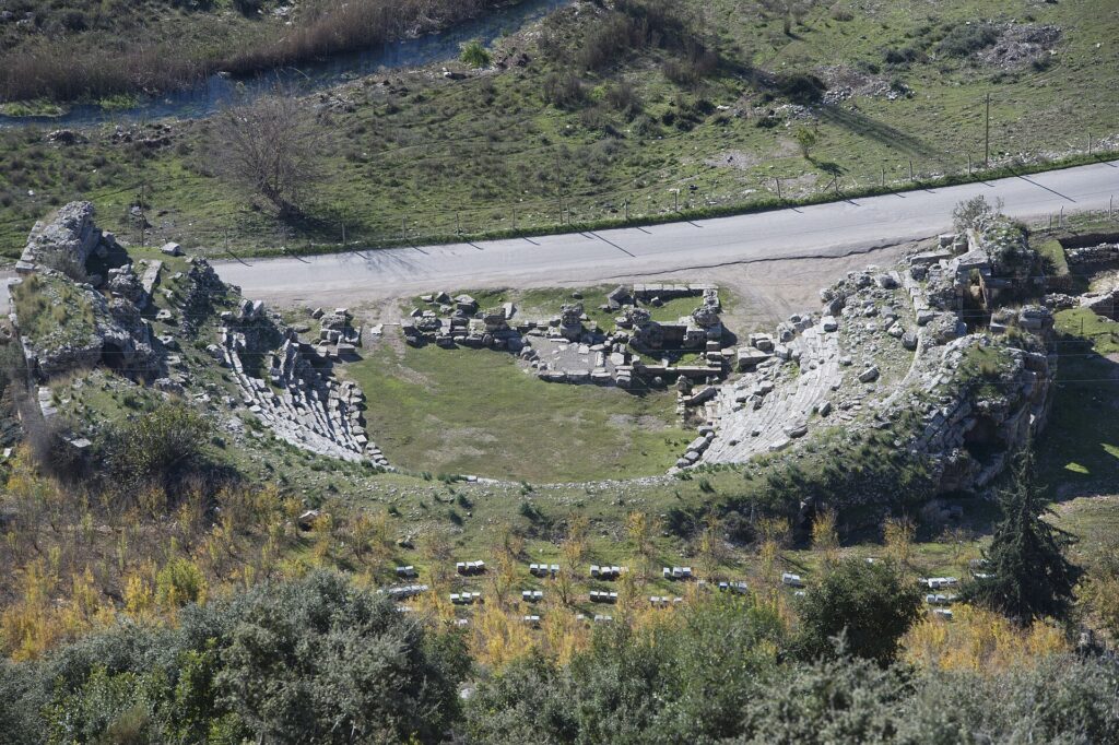 The Roman theatre of Limyra built into the hillside near Finike
