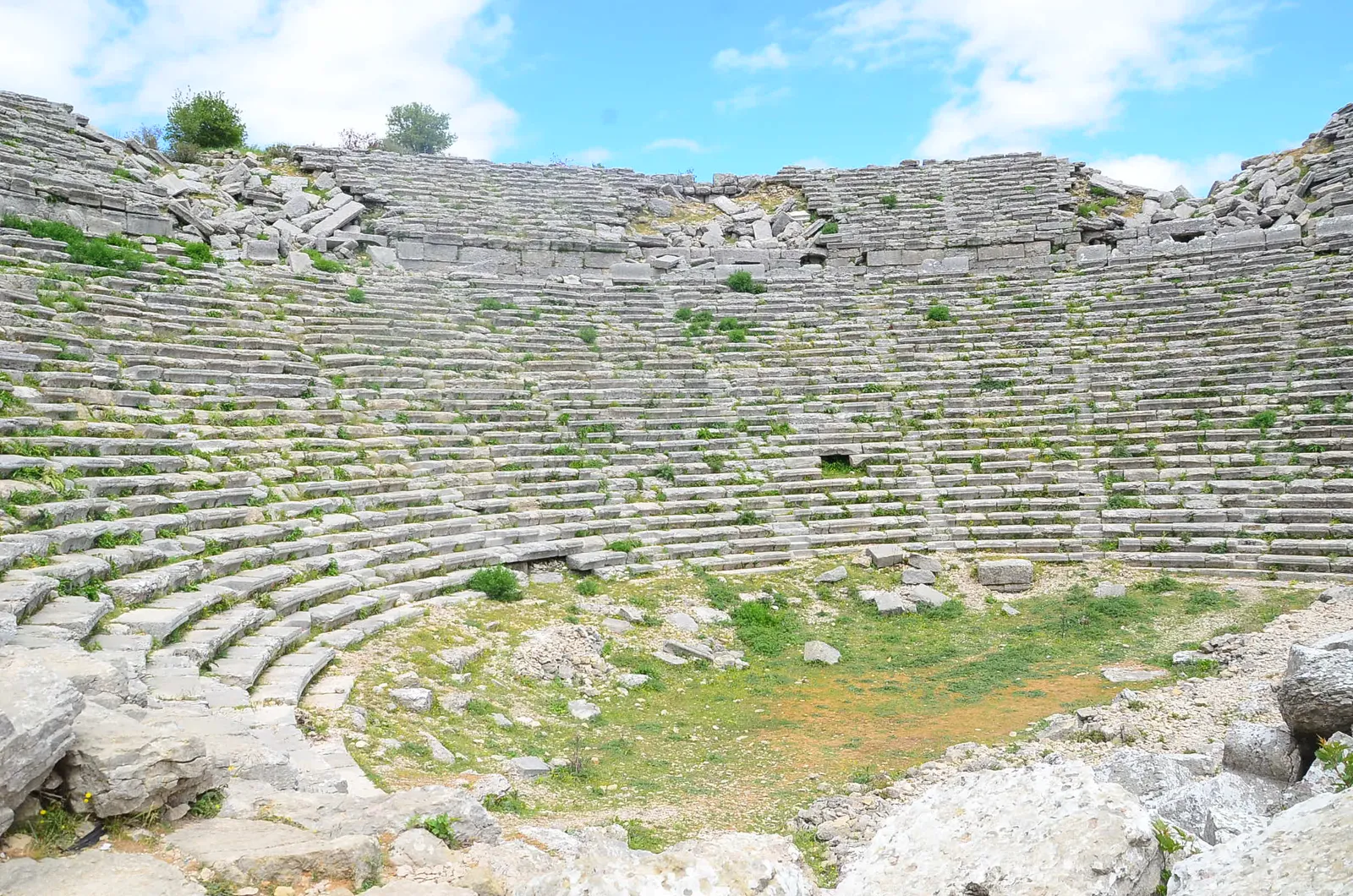 The ancient theatre of Selge built into the hillside above Altınkaya village